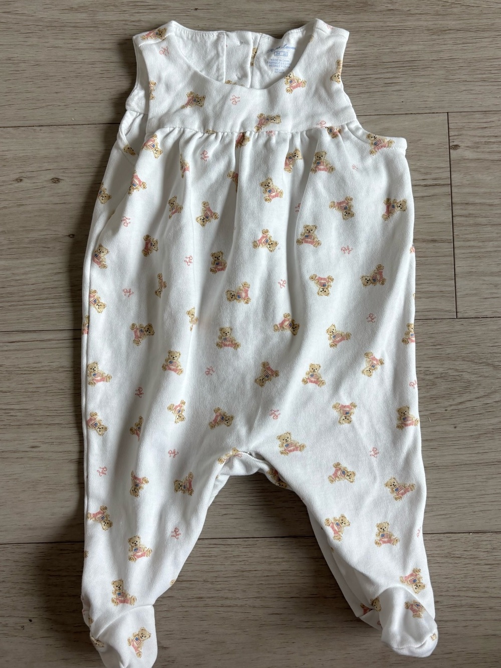 Ralph Lauren Baby Girl Bear Sleeveless Cotton Romper 3 Months 4th of July